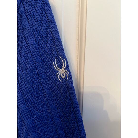 Spyder Major Cable Stryke Knit Royal Blue Fleece Zip Up Sweater Jacket Women's M - Picture 3 of 9